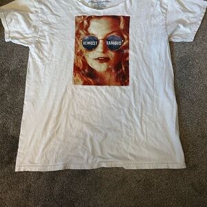 White Graphic Tee with Almost Famous Print